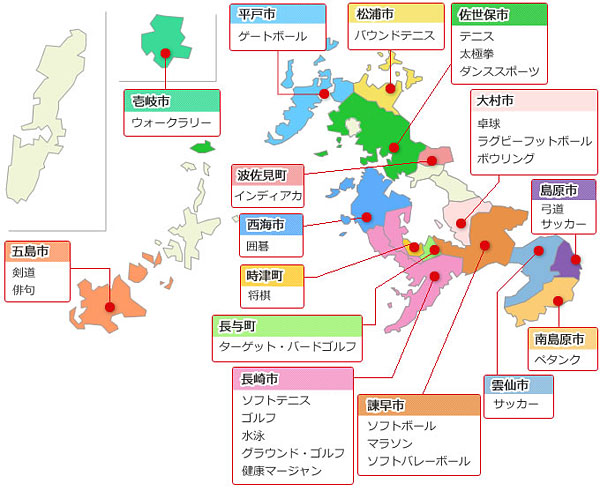 ねんりんピック長崎2016会場マップ